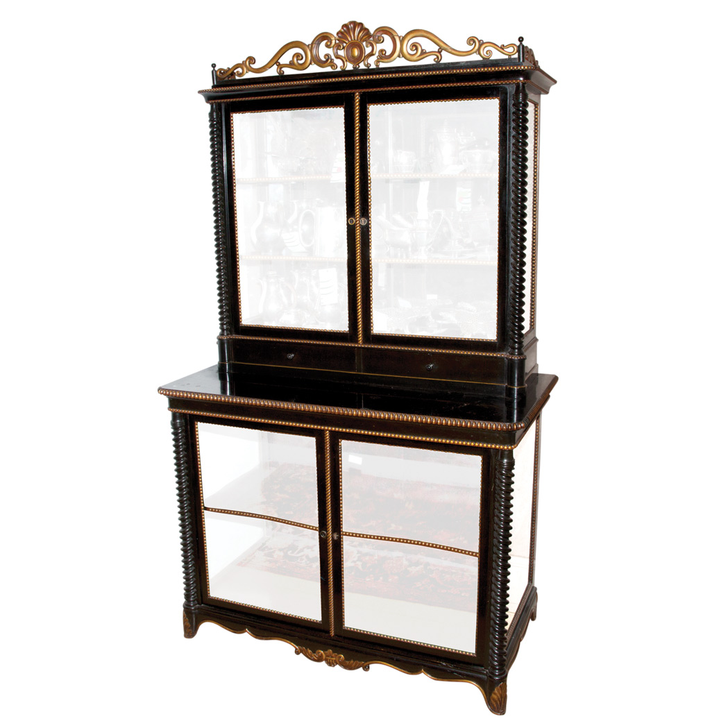 Baroque Style Black Painted Cabinet