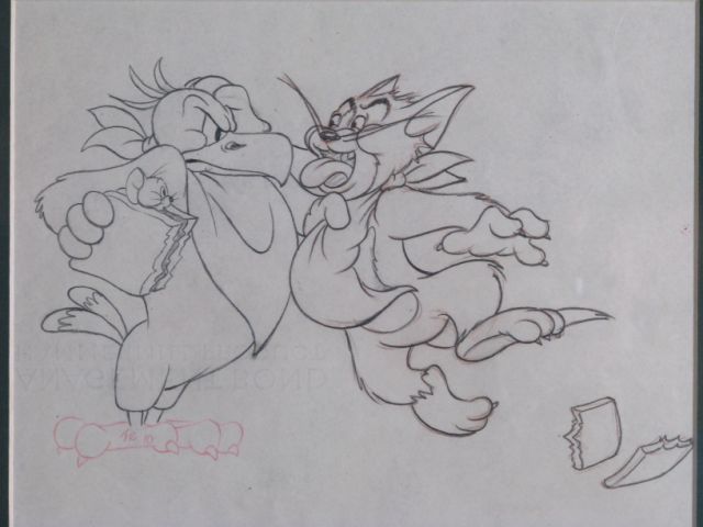 1945 Tom & Jerry "Flirty Bird" Original Drawing