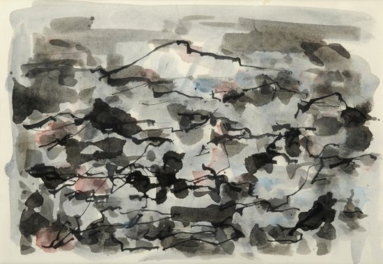 Elvire JAN (1904-1996) COMPOSITION Aquarelle et encre sur papier