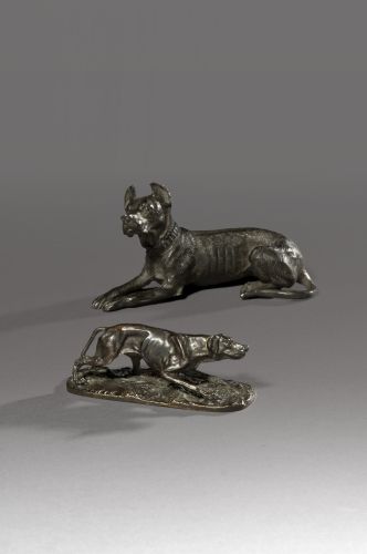 D'après Pierre-Jules Mêne Paris, 1810 - 1879 "Chien braque seul"