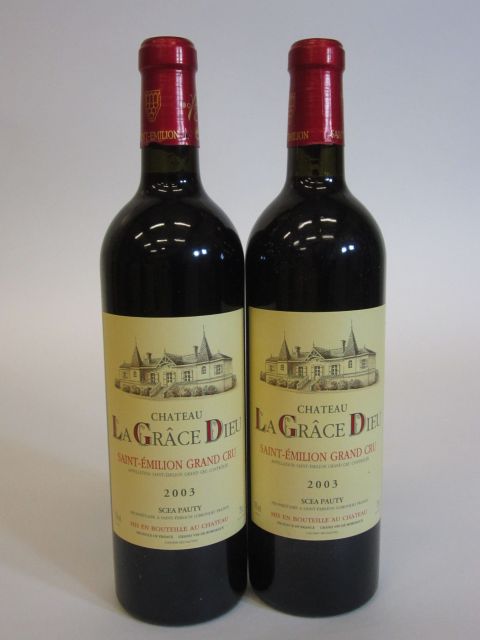 12 bouteilles CHÂTEAU LA GRACE DIEU 2003 GCC Saint Emilion Caisse