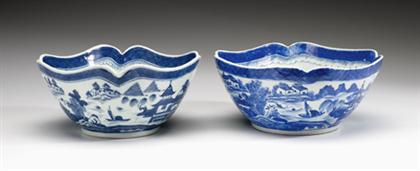 Two Chinese export porcelain Canton salad bowls, late 18th/ early 19th century