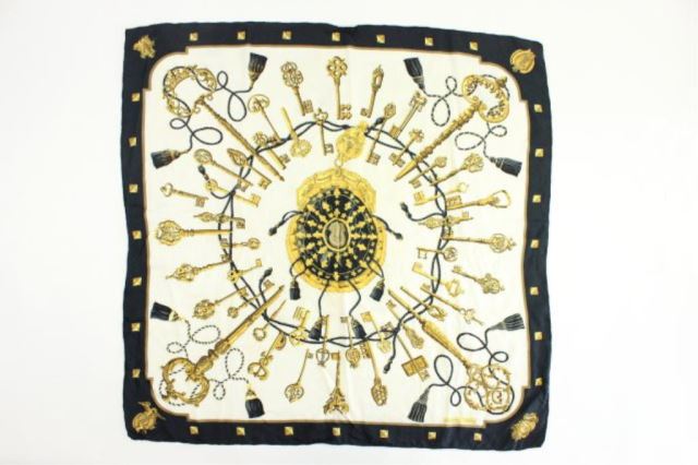 Hermès Paris "Les Cles" Key Silk Scarf