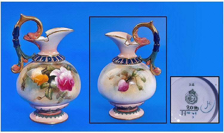 Royal Worcester Hand Painted Urn Shaped Jug/Vase.
