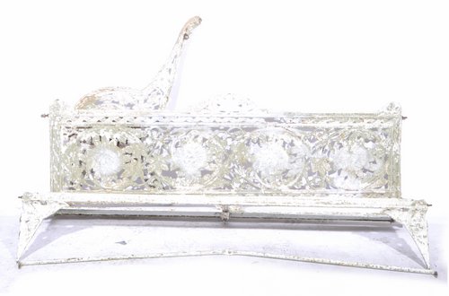 Coalbrookdale style painted cast iron garden bench