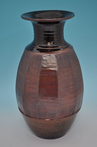 Large Bernard Leech style studio pottery stoneware vase