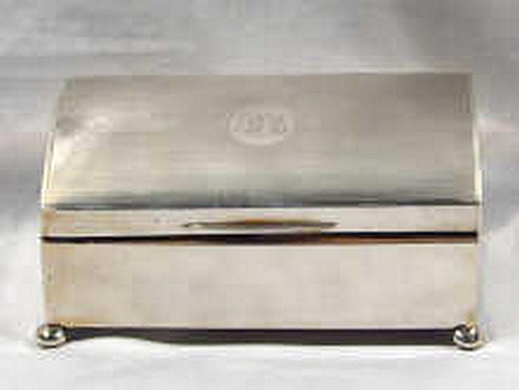 A silver table cigarette box , hallmarked