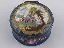 A 19th century circular enamel on copper box,