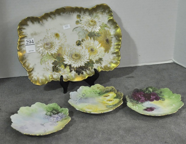 Four Pieces Handpainted Porcelain