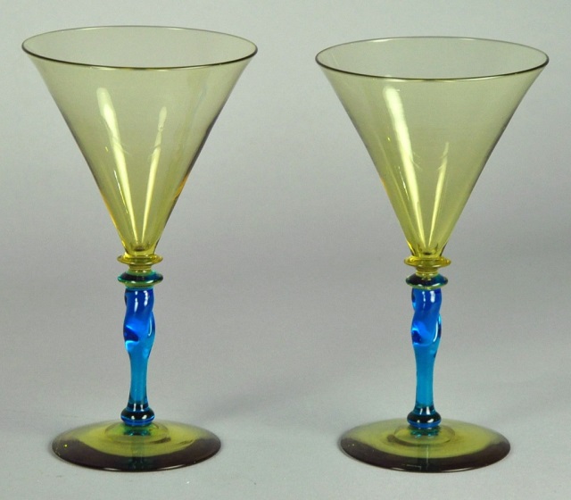 Pair Steuben Goblets