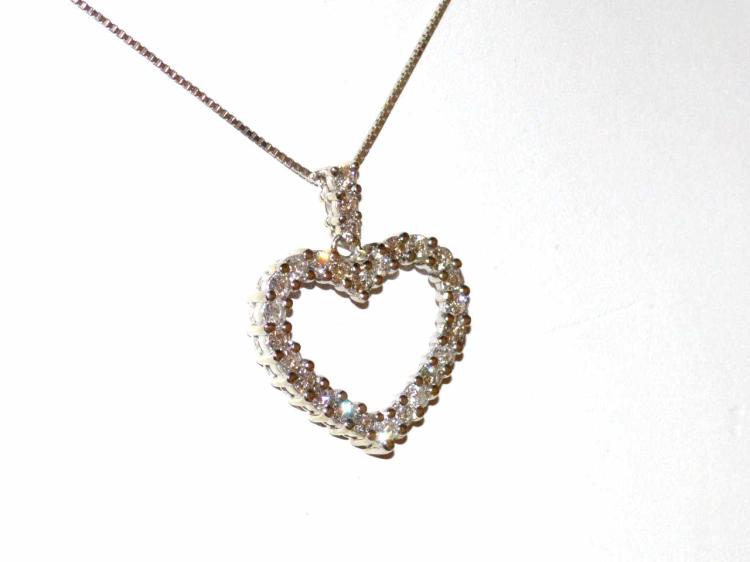 14kwg Diamond Heart Necklace 2.50ctw
