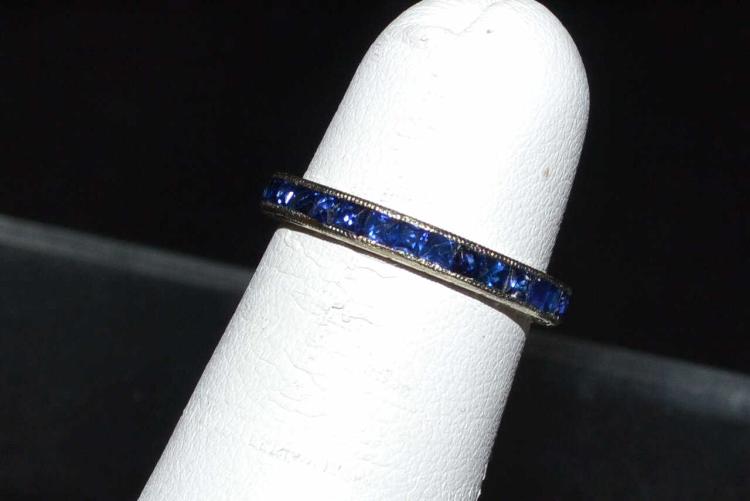 14kyg Blue Sapphire Eternity Band #1497