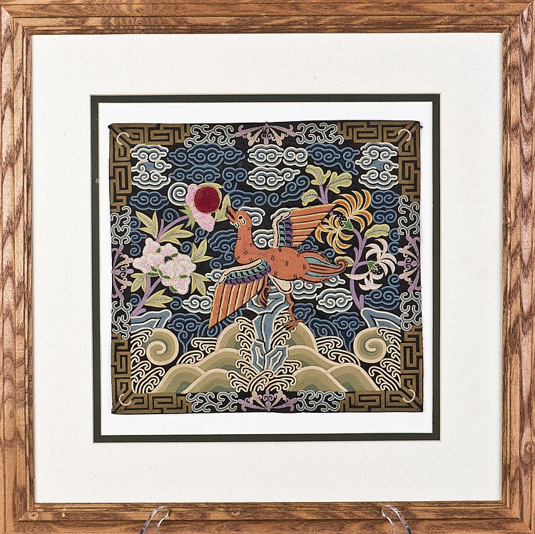 Embroidered Silk Rank Badge Framed