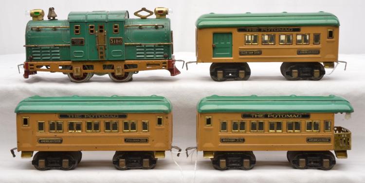 Am Flyer Prewar O Gauge The Potomac Pass Set 1384 w/3186 3180 3181 3182