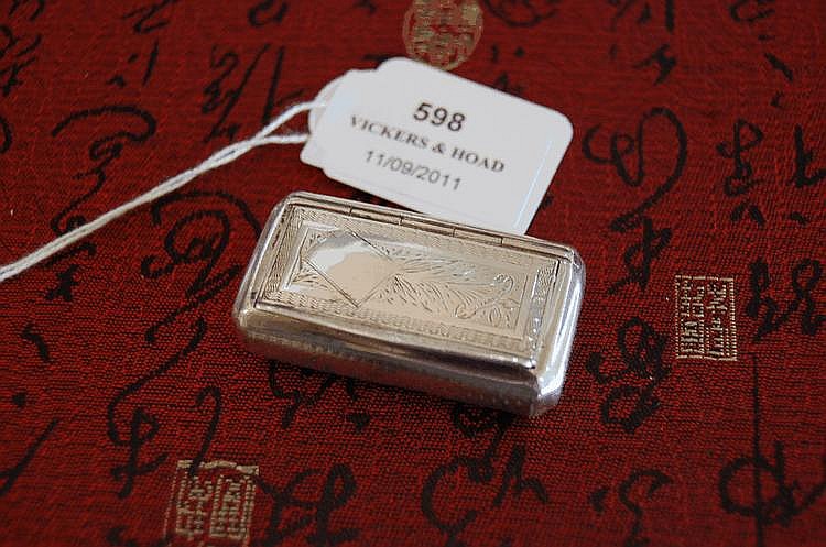 Antique French silver snuff box, 18th/19th