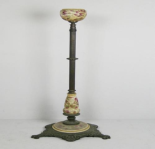 A late Victorian Art Nouveau brass and