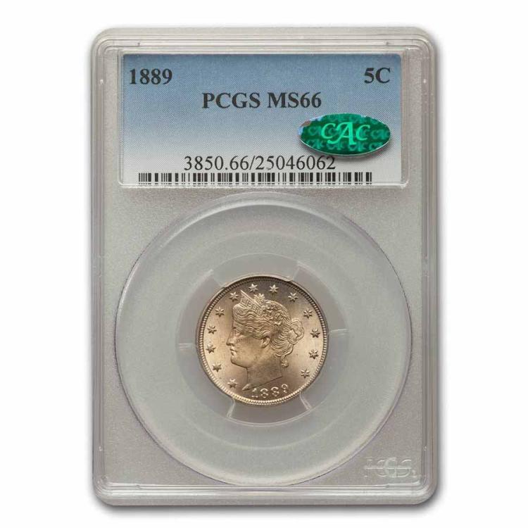1889 Liberty Head V Nickel MS-66 PCGS CAC