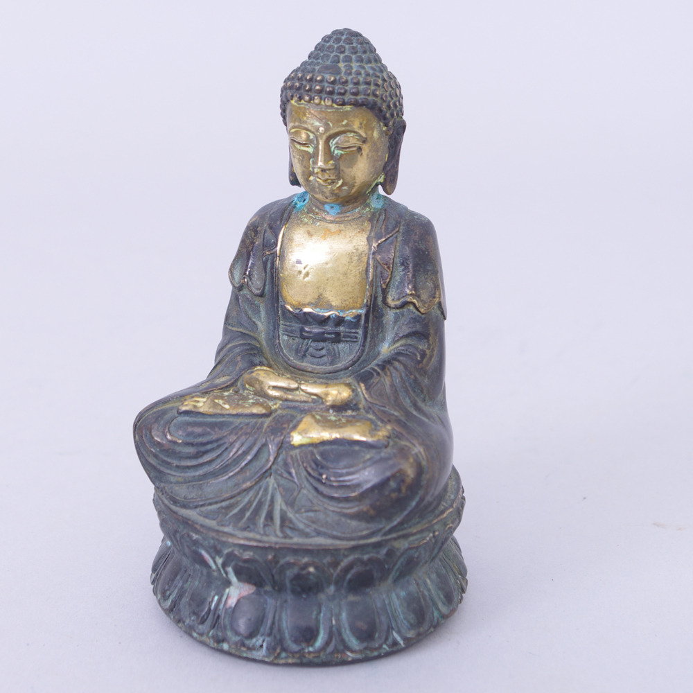 SKULPTUR, patinerad bron, Buddha.