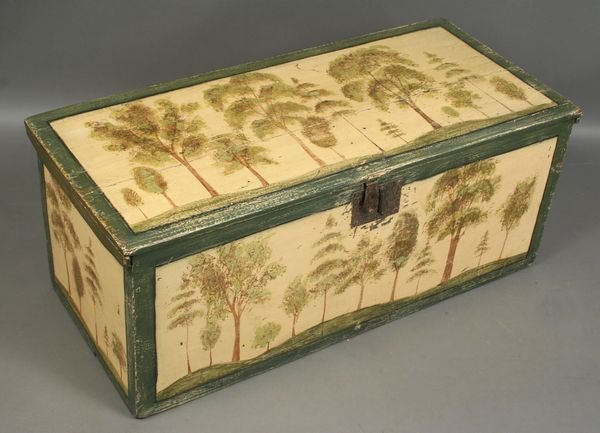 1371: 19th Century Folk Art Painted Dovetailed Box
