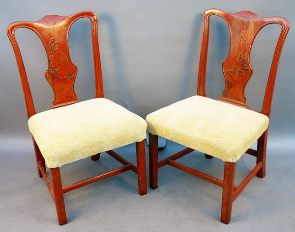 3014: Pair of 20th Century Chinoiserie Decorated Chairs