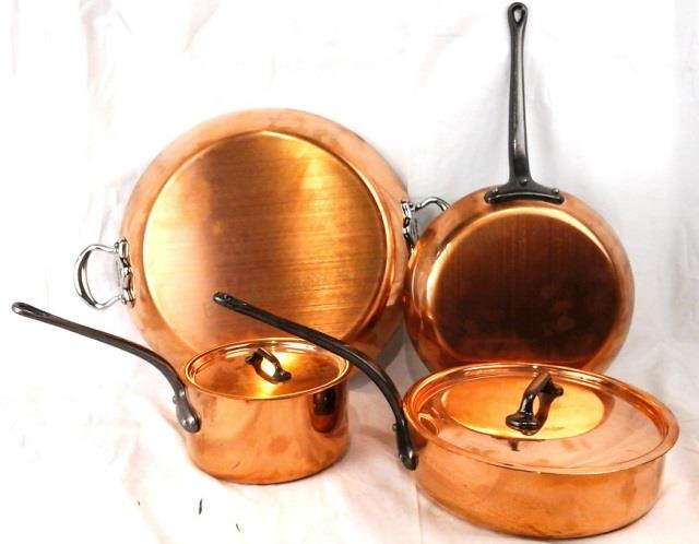 4pc. Stamped Mauviel France Copper Cookware