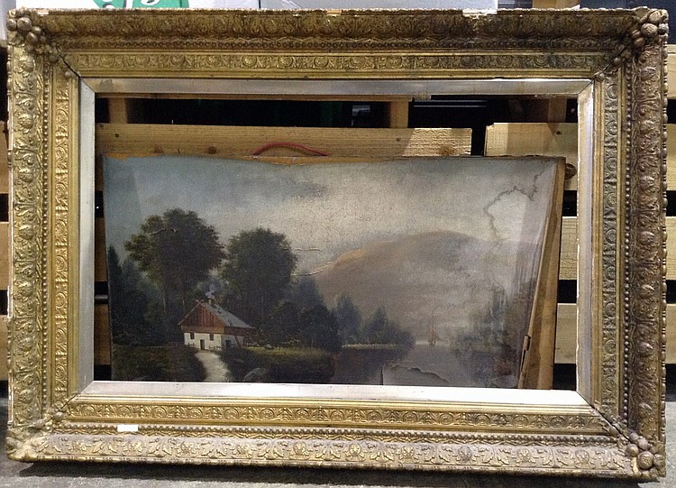 Antique Style Gold Gilt Frame Landscape Painting