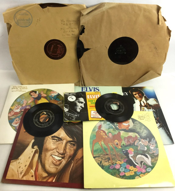 Elvis Vinyl Lp & 45rpm Records, (2) Acetate Record