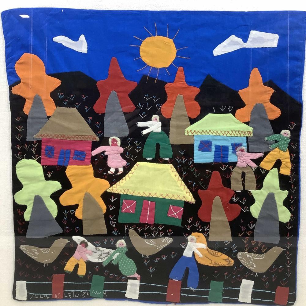 Julia Textile Framed Folk Artwork