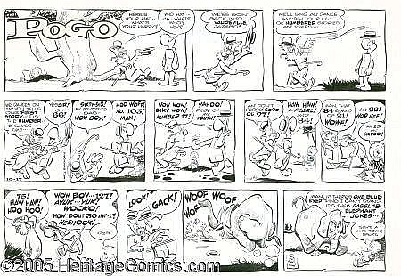 [ Comics ] Walt Kelly - Pogo Sunday Comic Strip Original Art