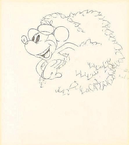 Animation Art Mickey Mouse Animation Production Drawing (Walt Disney undated)