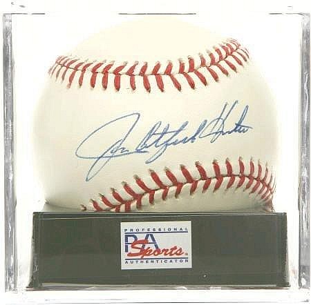 [ Sporting Memorabilia ] Autographs Jim Catfish Hunter Single Signed Baseball