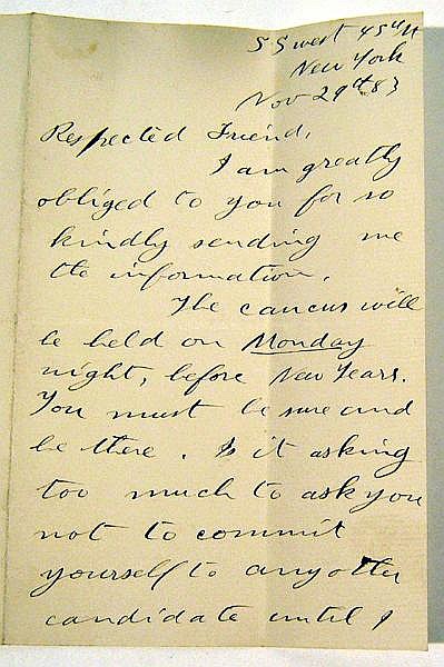 William Howland AUTOGRAPH LETTER SIGNED THEODORE...