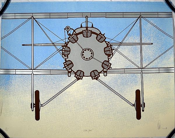 Limited Edition Artwork Unknown Artist SILVER PLANE Print...