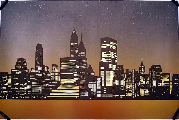 Limited Edition Artwork Unknown Artist SKYLINE Print On...