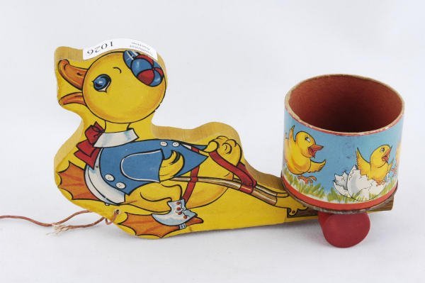 1946 Fisher Price Ducky Cart #16 Pull Toy
