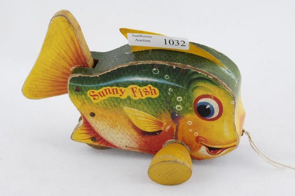 1955 Fisher Price Sunny Fish #420 Pull Toy