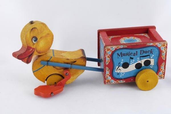 1952 Fisher Price Musical Duck #795 Pull Toy