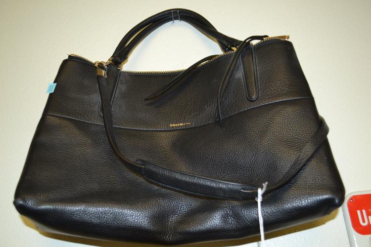 Coach Black Leather Sectioned Handbag Purse