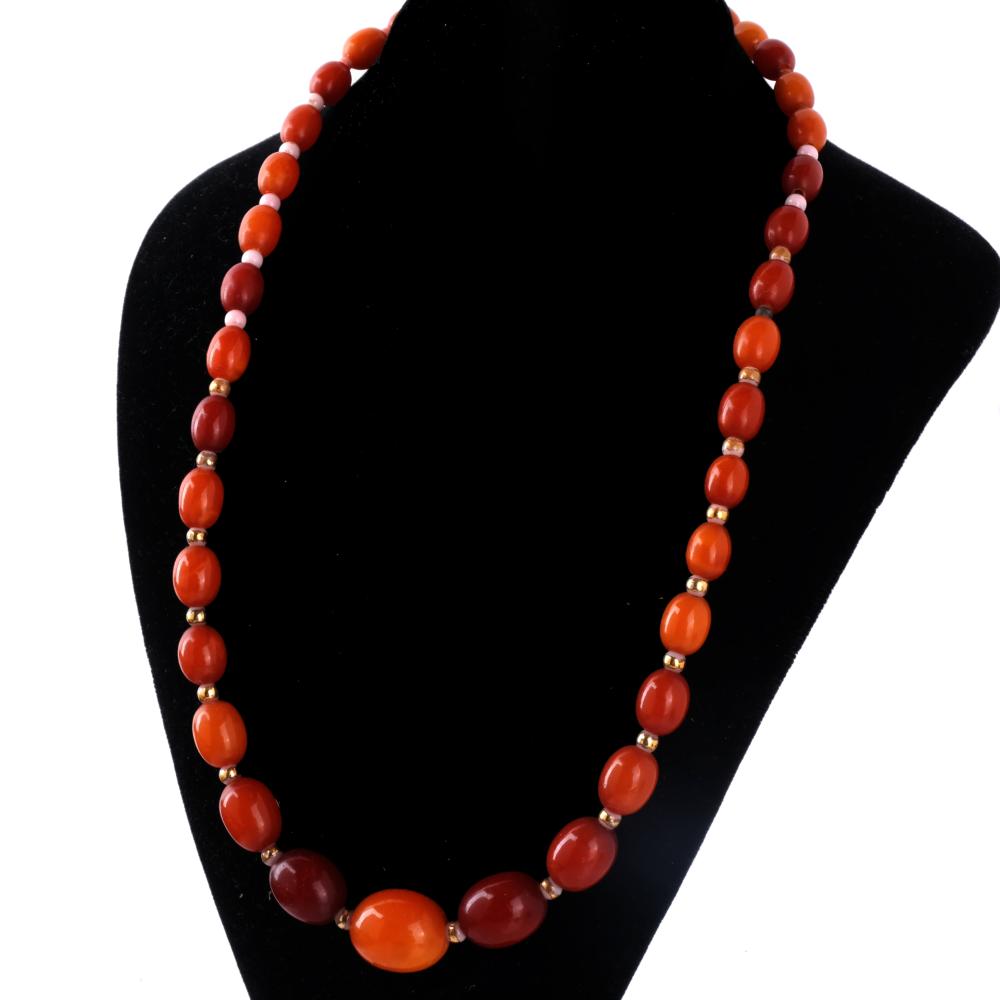 Amber Graduated Bead Necklace