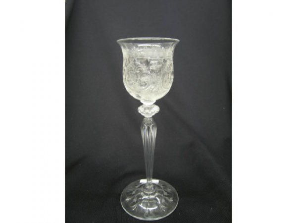 1097A: Steuben Cut Crystal Wine Goblet Frederick Carder