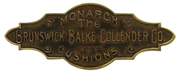 Billiard table identification plate, The Brunswic