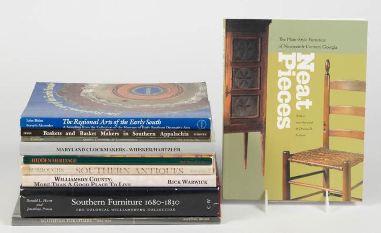 ASSORTED SOUTHERN FURNITURE AND DECORATIVE ARTS REFERENCE VOLUMES, LOT OF TEN