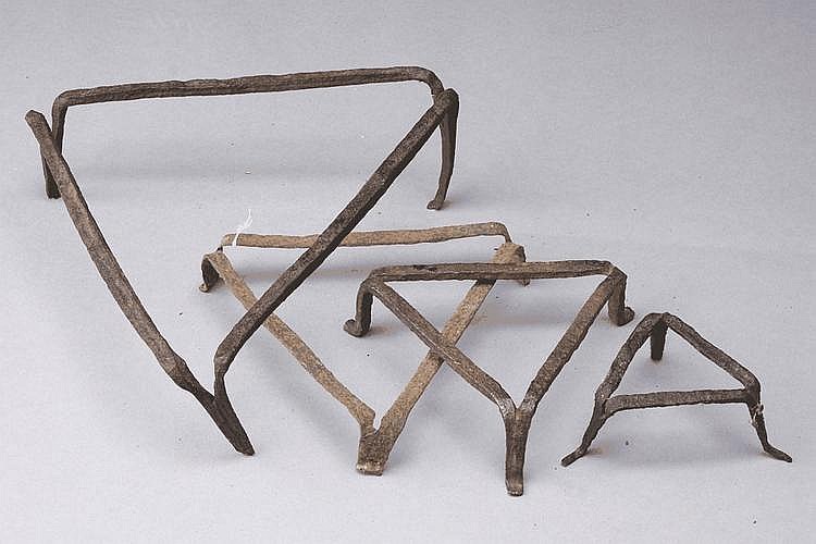 WROUGHT-IRON TRIVETS, LOT OF FOUR