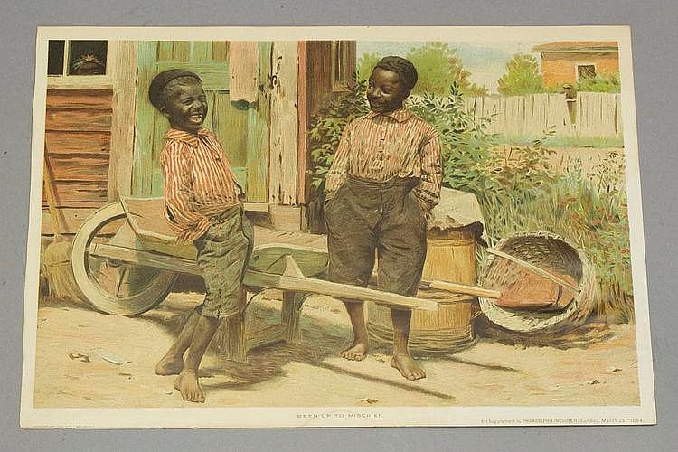 BLACK AMERICANA COLOR LITHOGRAPH PRINT