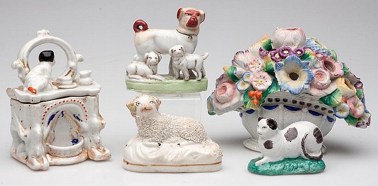 ASSORTED PORCELAIN ANIMAL FIGURES, LOT OF FIVE
