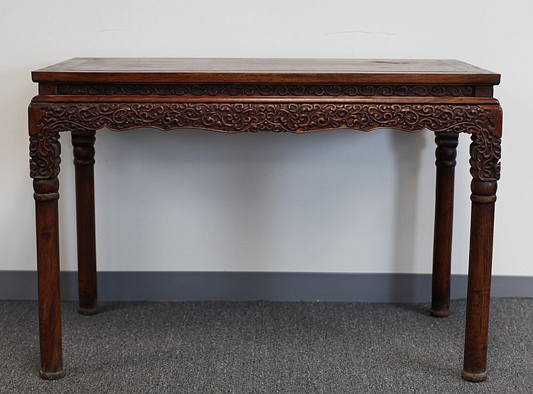 HUA-LI WOOD TABLE WITH CARVED RELIEF