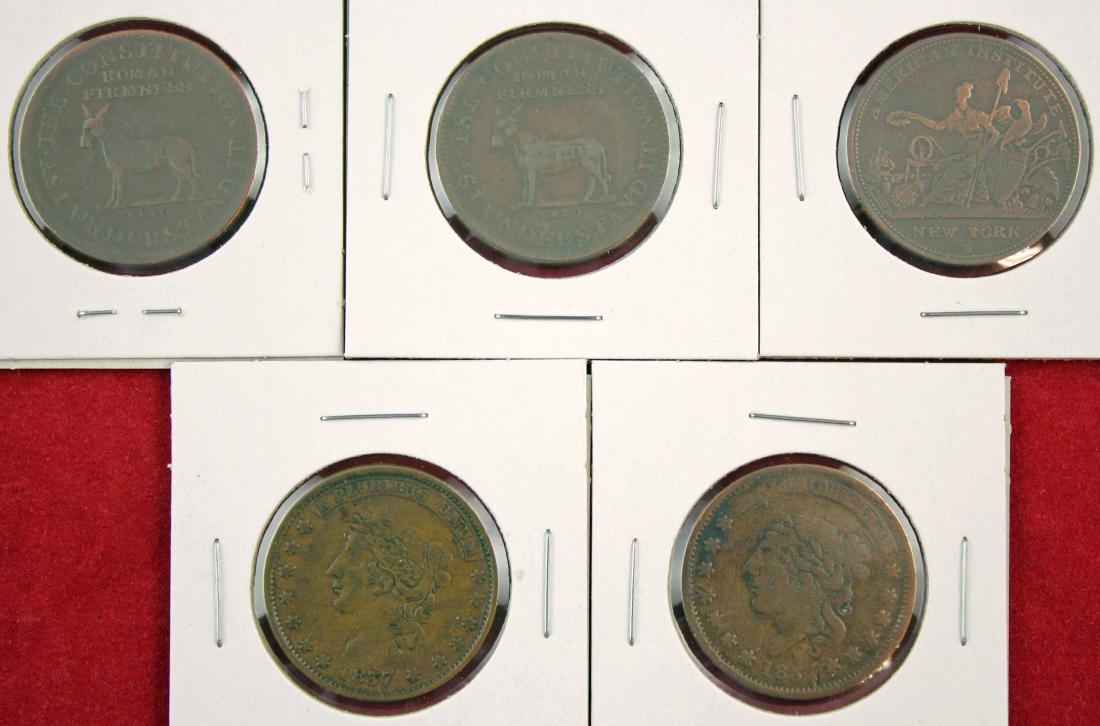 Five Hard Times tokens, 1833, 1837
