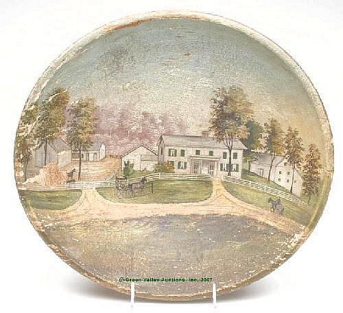 AMERICAN FOLK ART PAINTED TREENWARE BOWL