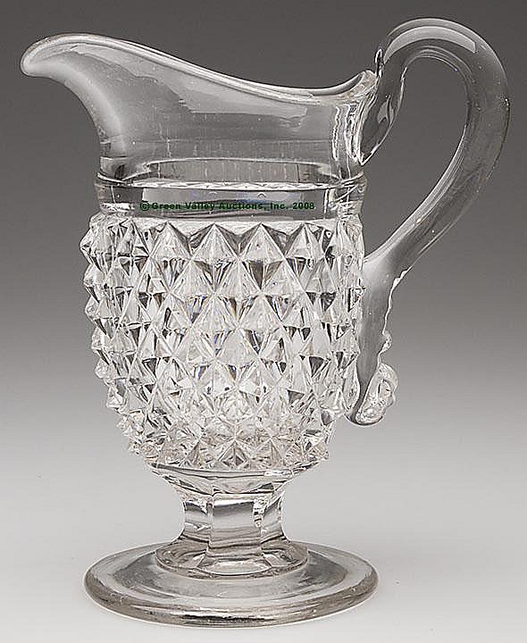 SAWTOOTH CREAMER, colorless flint glass, applied