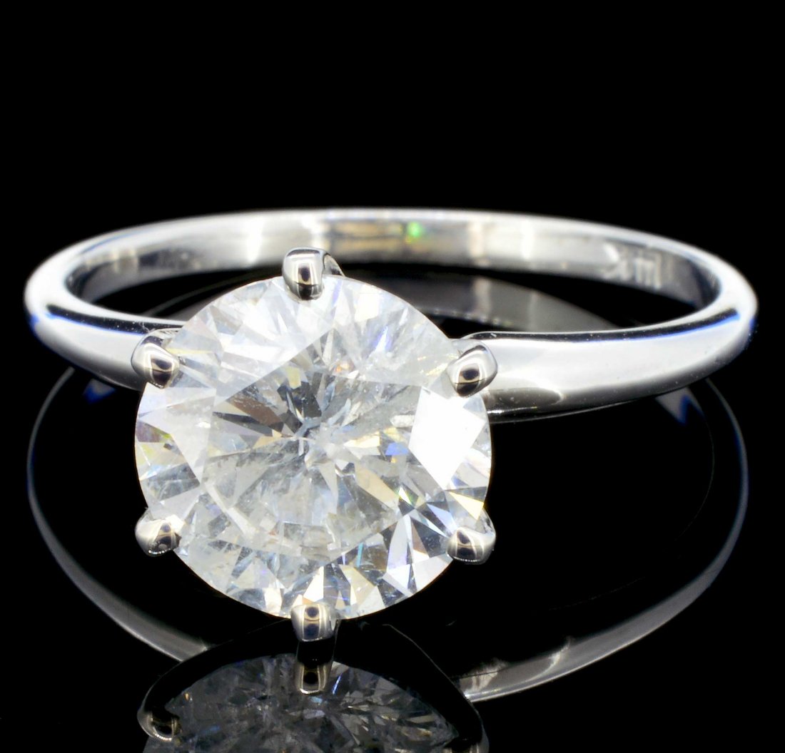 14K White Gold 2.15ct Diamond Solitaire Ring